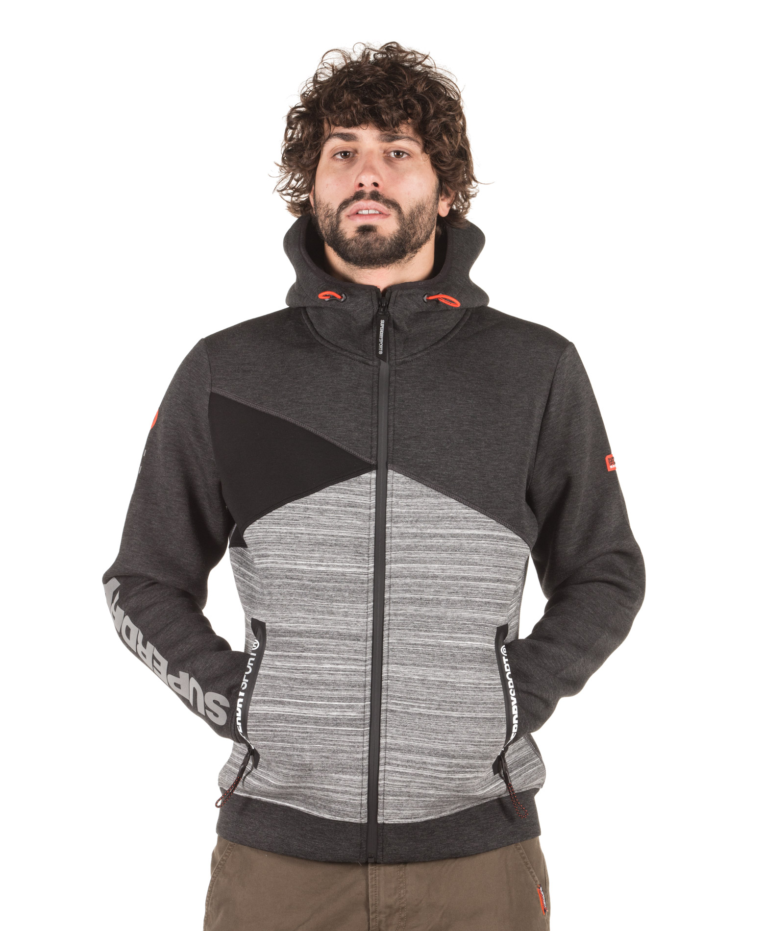 Felpa con cappuccio Gym Tech Funnel Pocketgrey grit da Uomo | IT