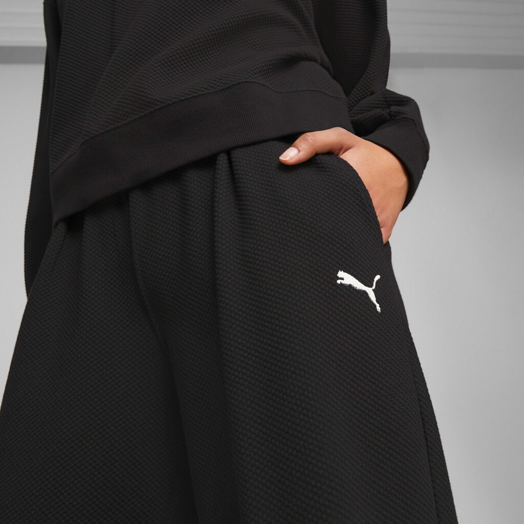 PUMA HER HIGH WAIST STRAIGHT PANTS 676007-01 Black