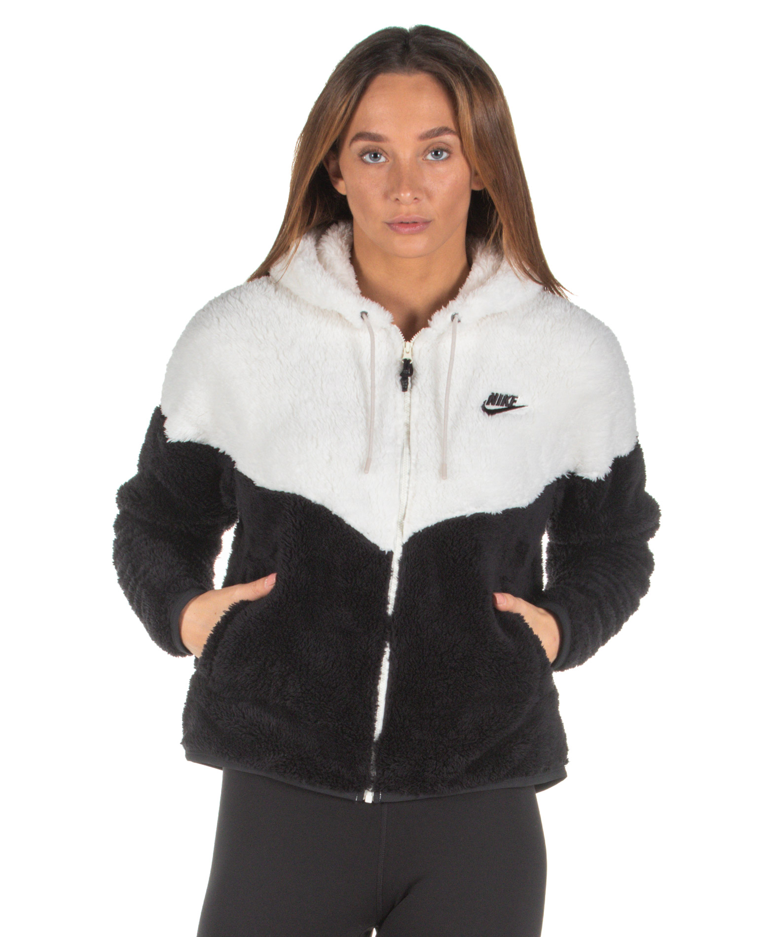 NIKE SPORTSWEAR WINDRUNNER WOMEN'S SHERPA JACKET BV5468-133 White-Black -  Zakcret.gr