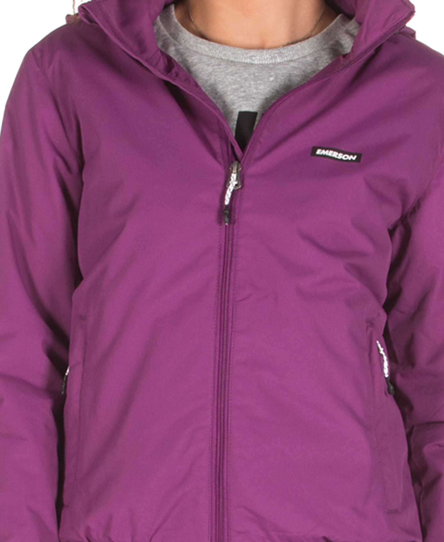EMERSON ROLL-IN HOODED BOMBER JACKET 192.EW10.88-DOBBY VIOLET Μωβ