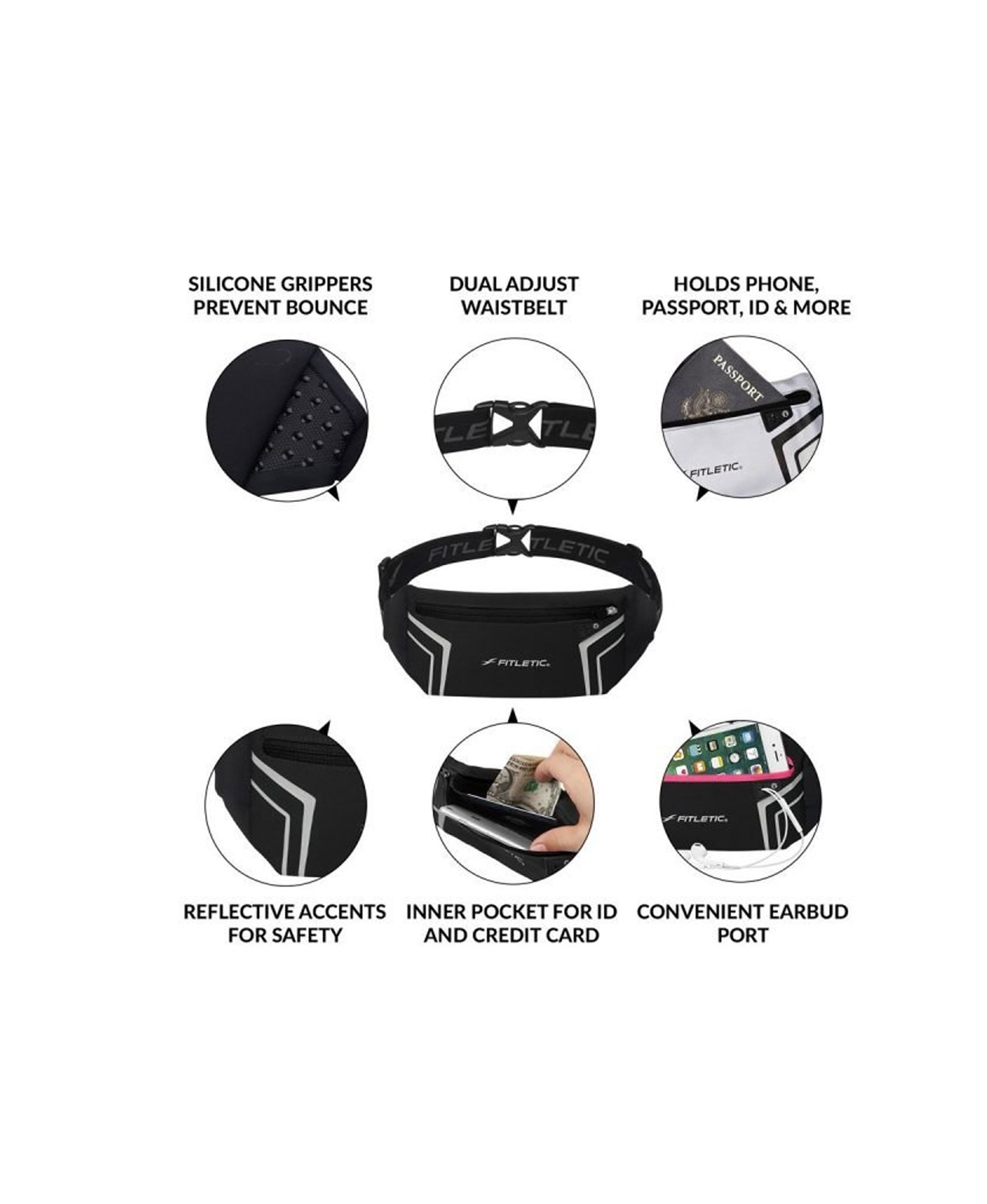 FITLETIC BLITZ BELT WR01-01 Μαύρο φωτογραφία