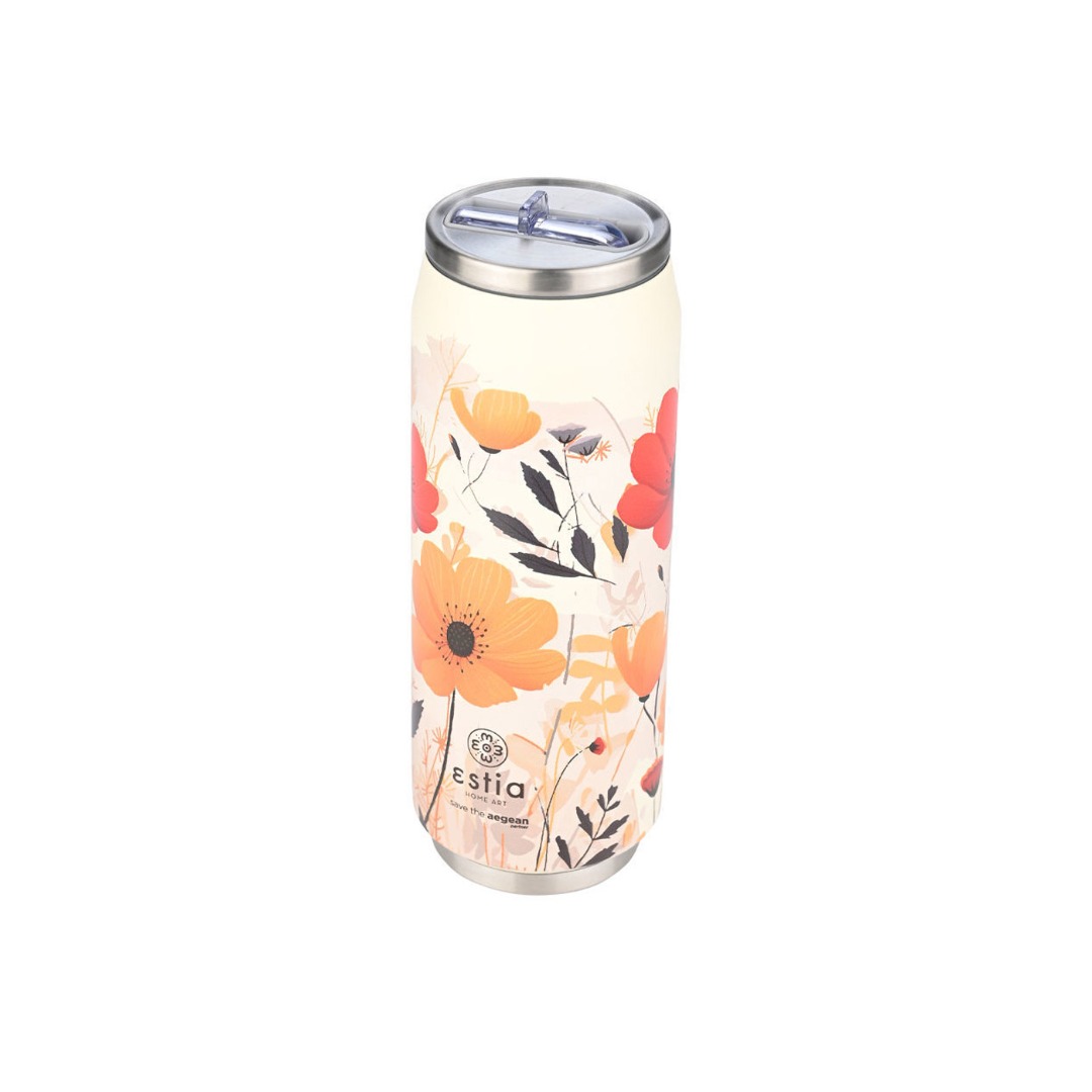 ESTIA INSULATED BOTTLE TRAVEL CUP SAVE THE AEGEAN 500ML SUMMER REVERIE 01-22747 Εκρού φωτογραφία