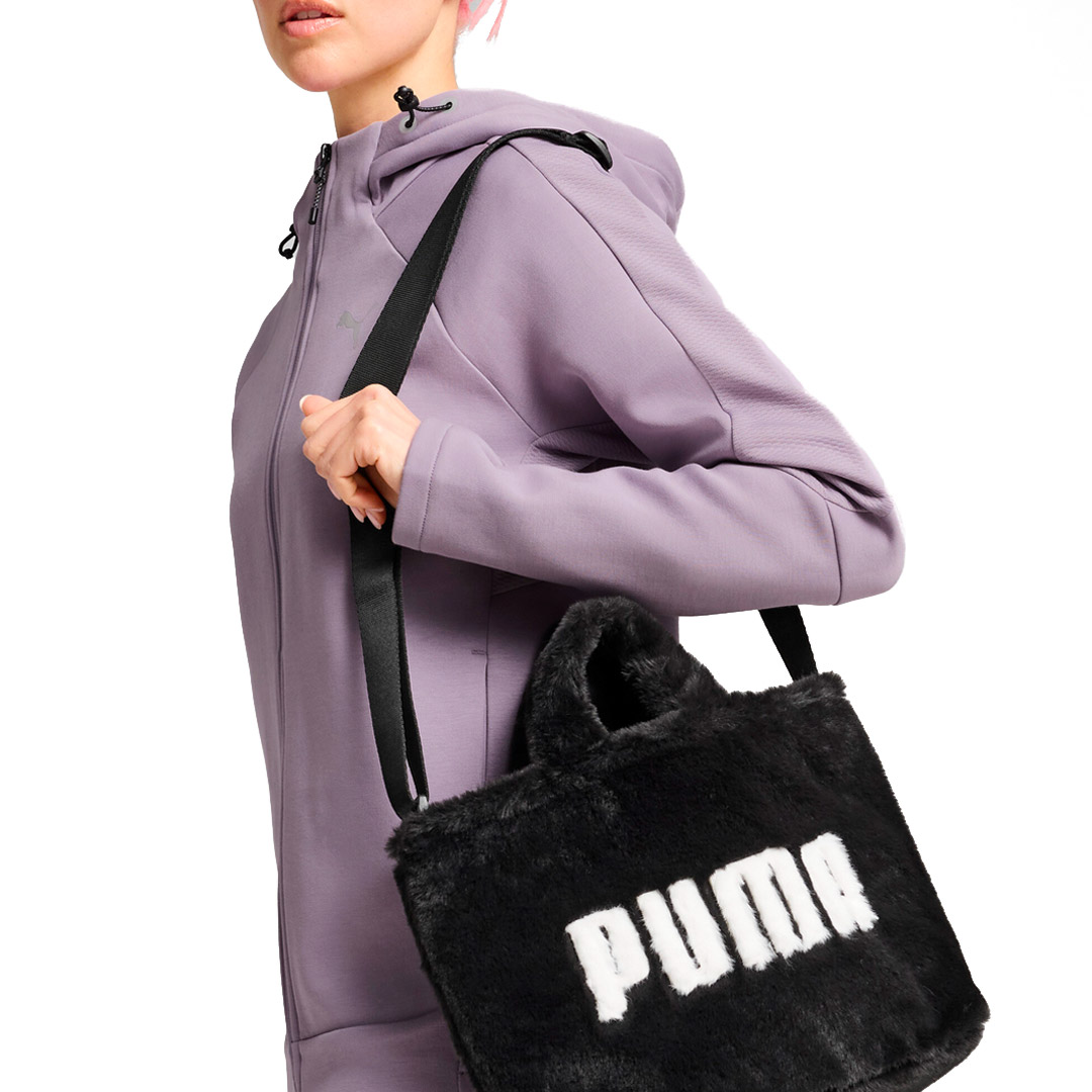 PUMA CORE FUR MINI TOTE BAG 090657-01 Μαύρο φωτογραφία