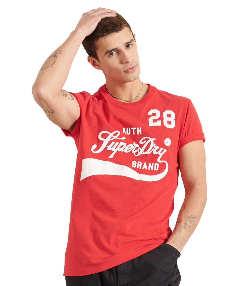 SUPERDRY COLLEGIATE GRAPHIC TEE M1010881A-OGS Κόκκινο