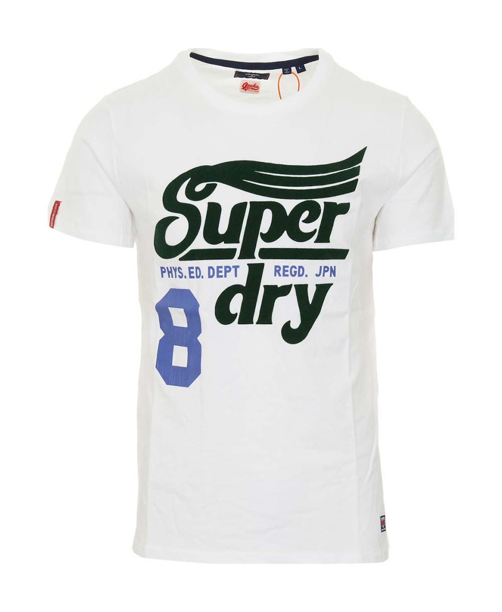 SUPERDRY COLLEGIATE GRAPHIC TEE M1010881A-T7X Λευκό