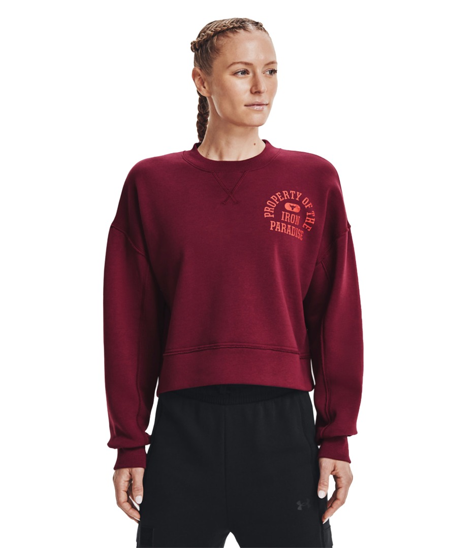Under Armour UNDER ARMOUR UA PROJECT ROCK FLEECE LC CREW 1370546-626 Μπορντό